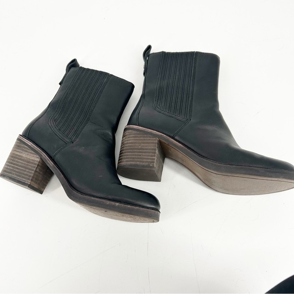 UGG Camden Chelsea ankle black stacked heel leather boots size 8.5 - Picture 4 of 7